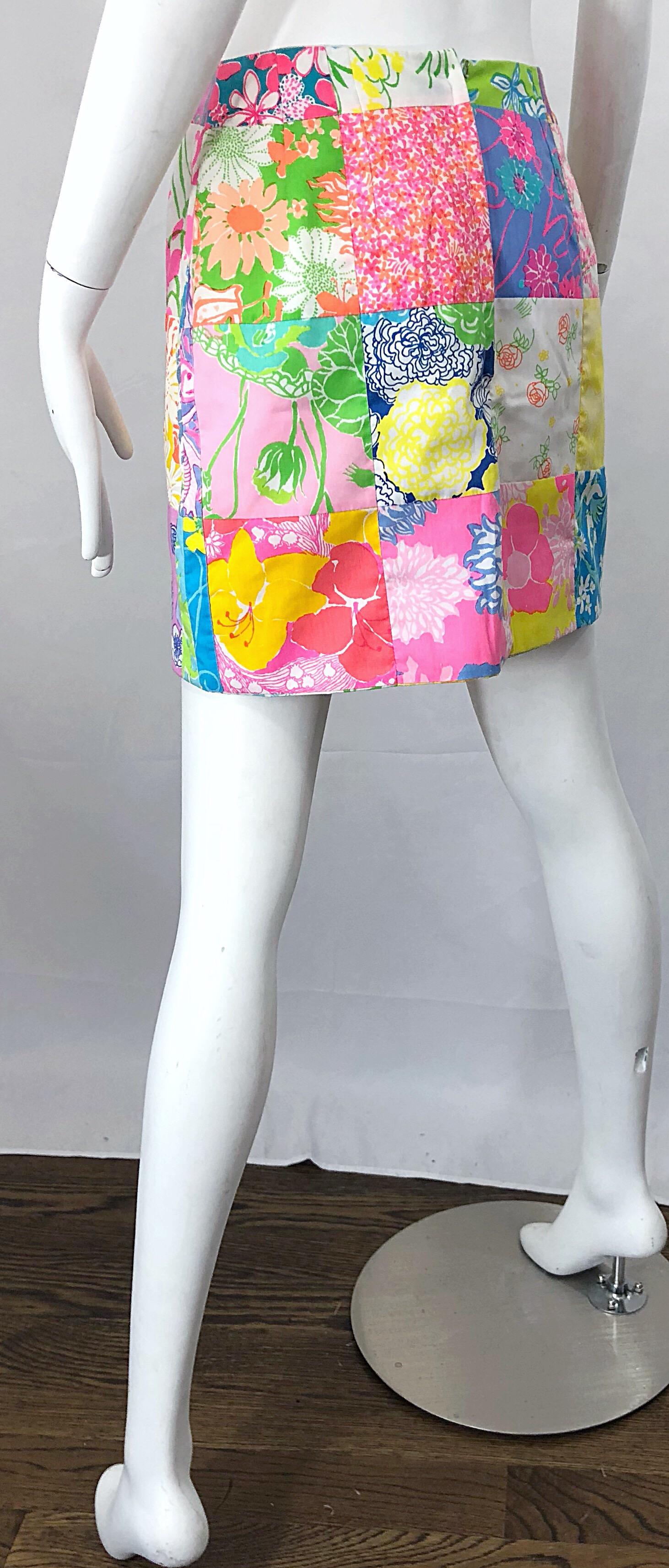 1970s Lilly Pulitzer The Lilly Rare Signature Patchwork Vintage 70s Mini Skirt 5