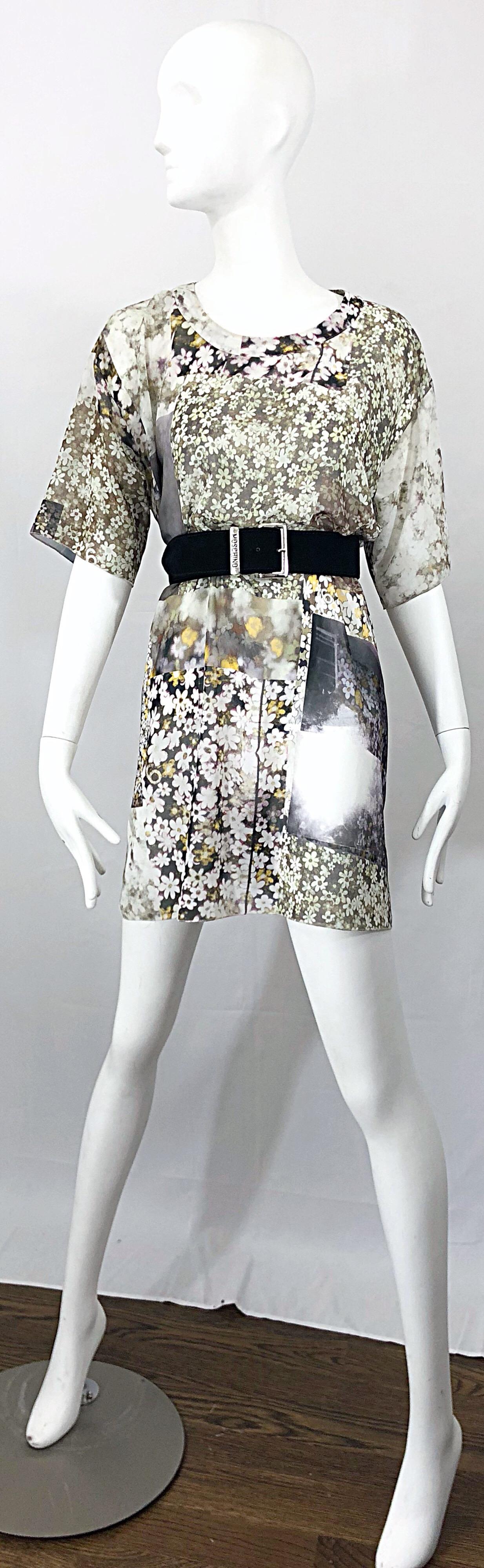 Rare Maison Margiela Optical Illusion Photo Print Oversized T Shirt Dress Tunic 4