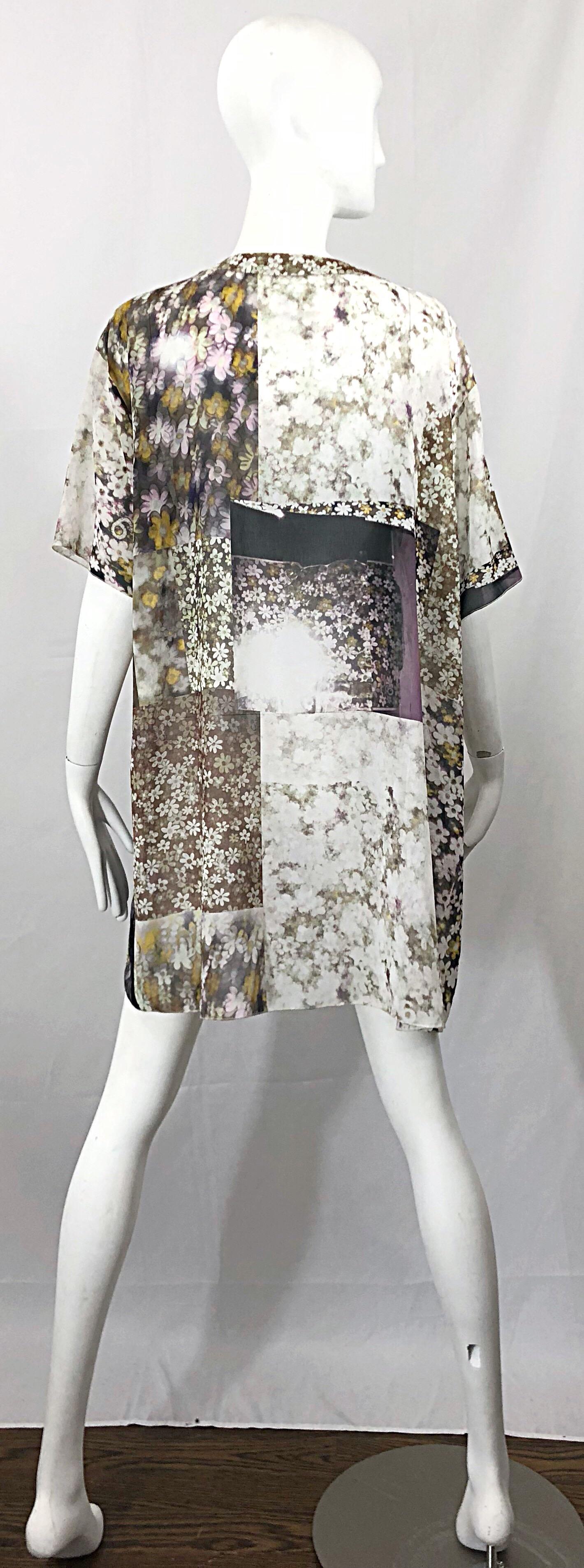 Rare Maison Margiela Optical Illusion Photo Print Oversized T Shirt Dress Tunic For Sale 5