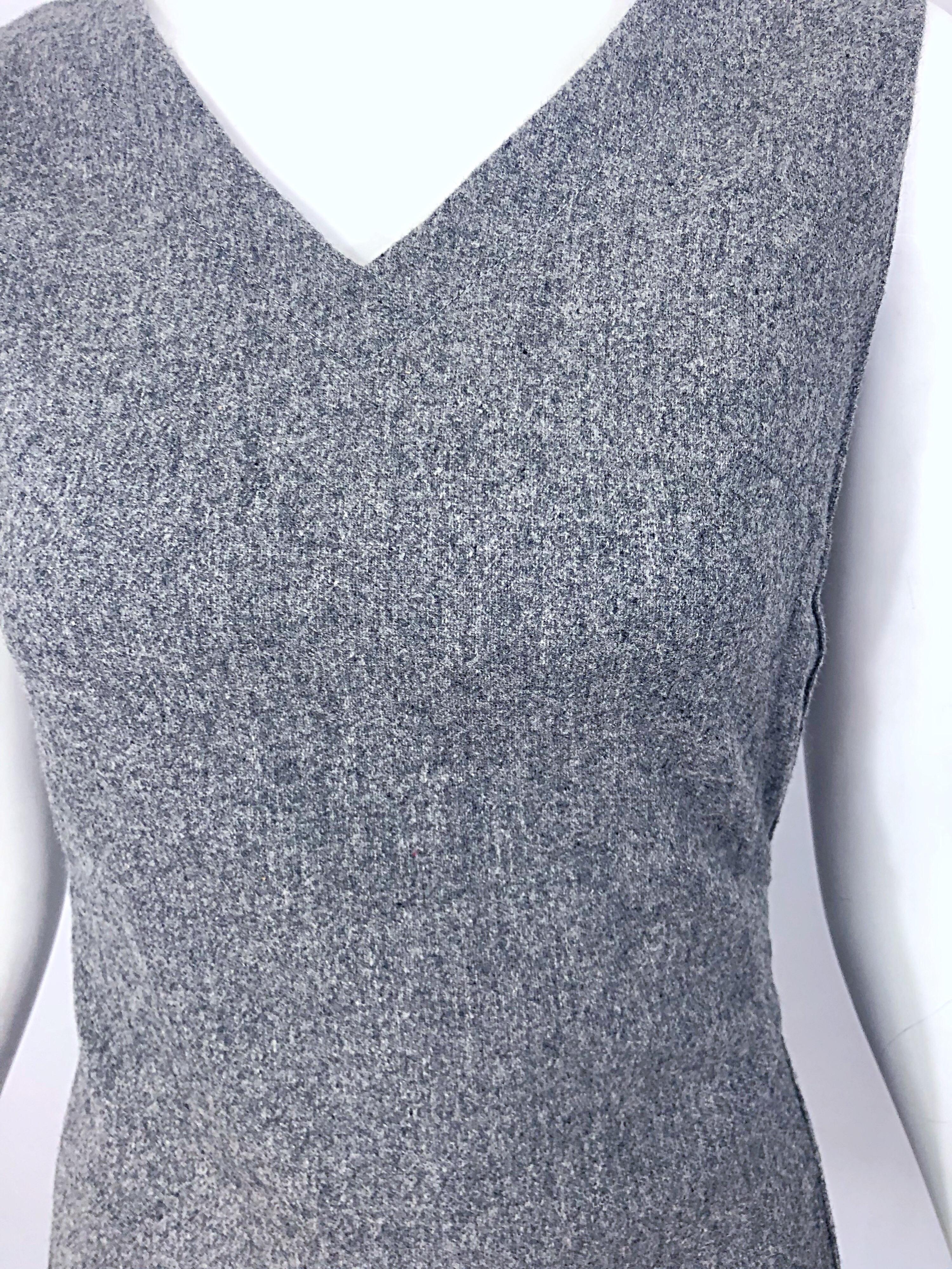 gray wool dress