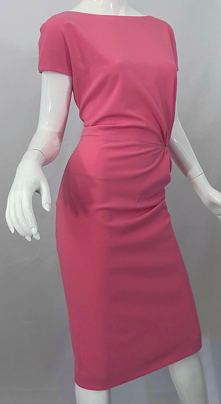 New Dsquared Size 10 - 12 / 46 Flattering Bubblegum Pink Short Sleeve Dress  For Sale at 1stDibs | dsquared dress