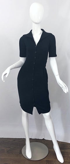 Agent Provocateur Early 2000s Black Cashmere Blend 1950s Style Bombshell Dress