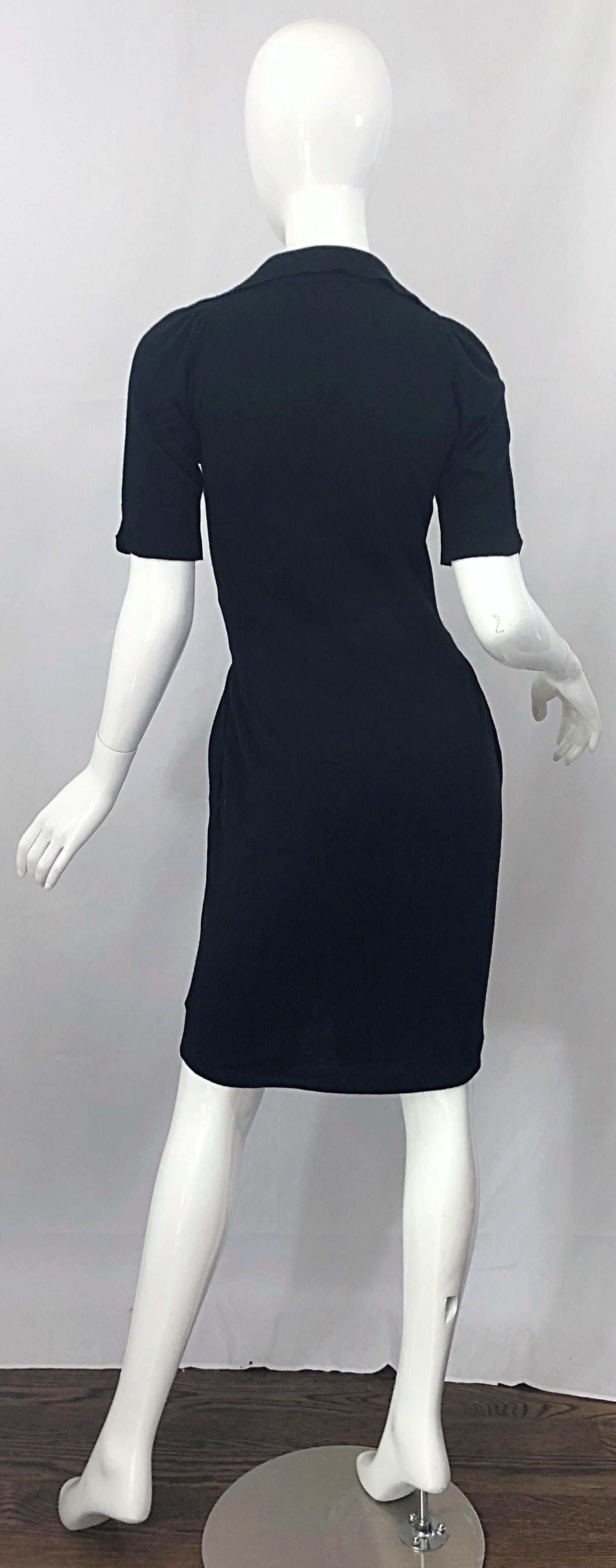 Women's Agent Provocateur Early 2000s Black Cashmere Blend 1950s Style Bombshell Dress