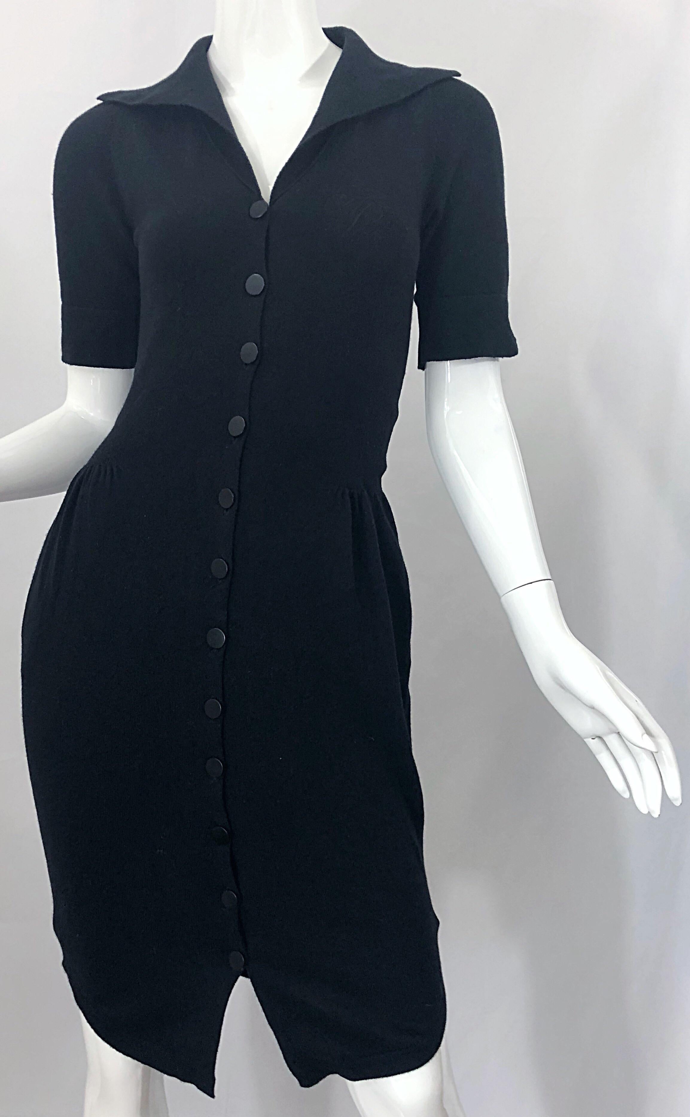 Agent Provocateur Early 2000s Black Cashmere Blend 1950s Style Bombshell Dress 2