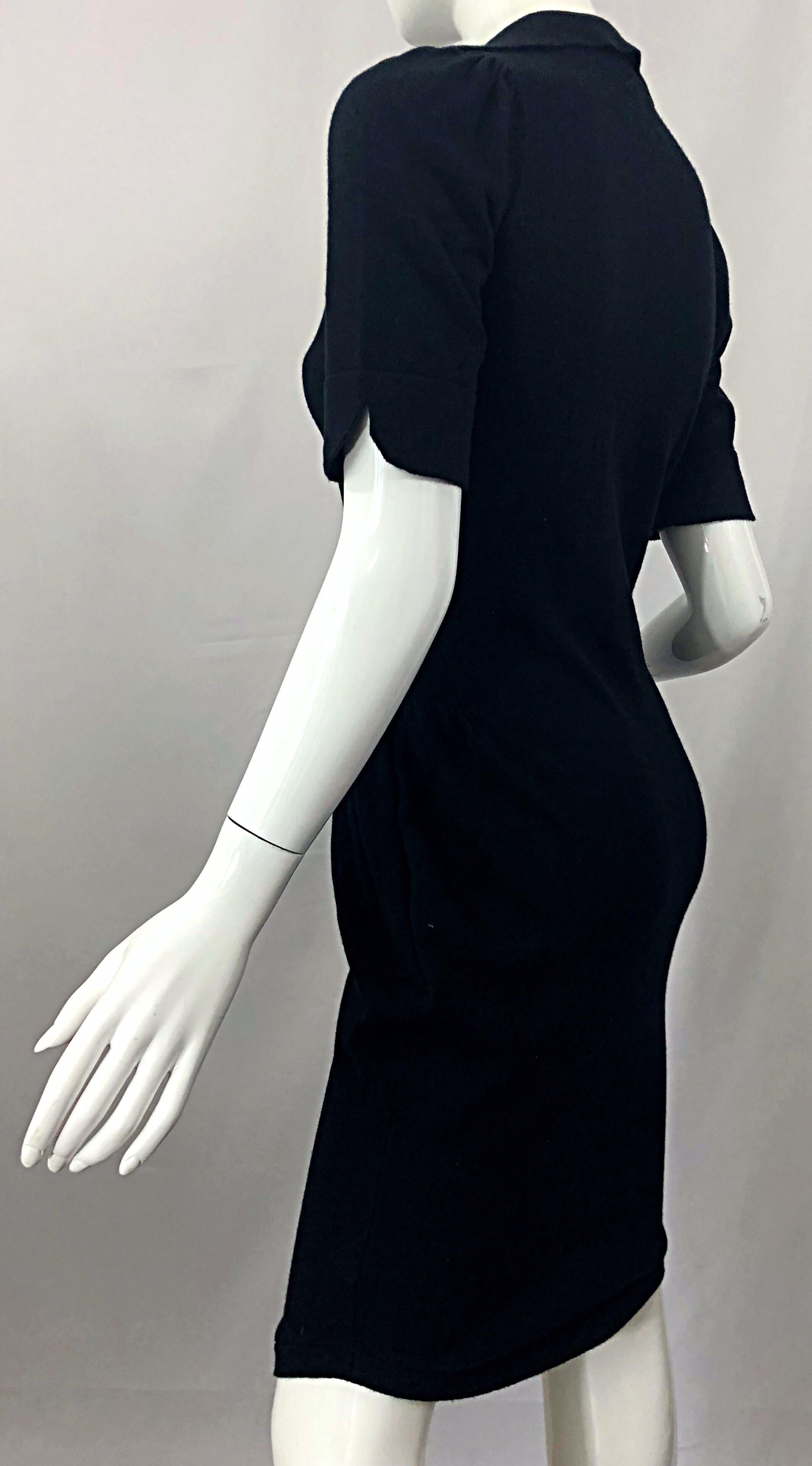 Agent Provocateur Early 2000s Black Cashmere Blend 1950s Style Bombshell Dress 3