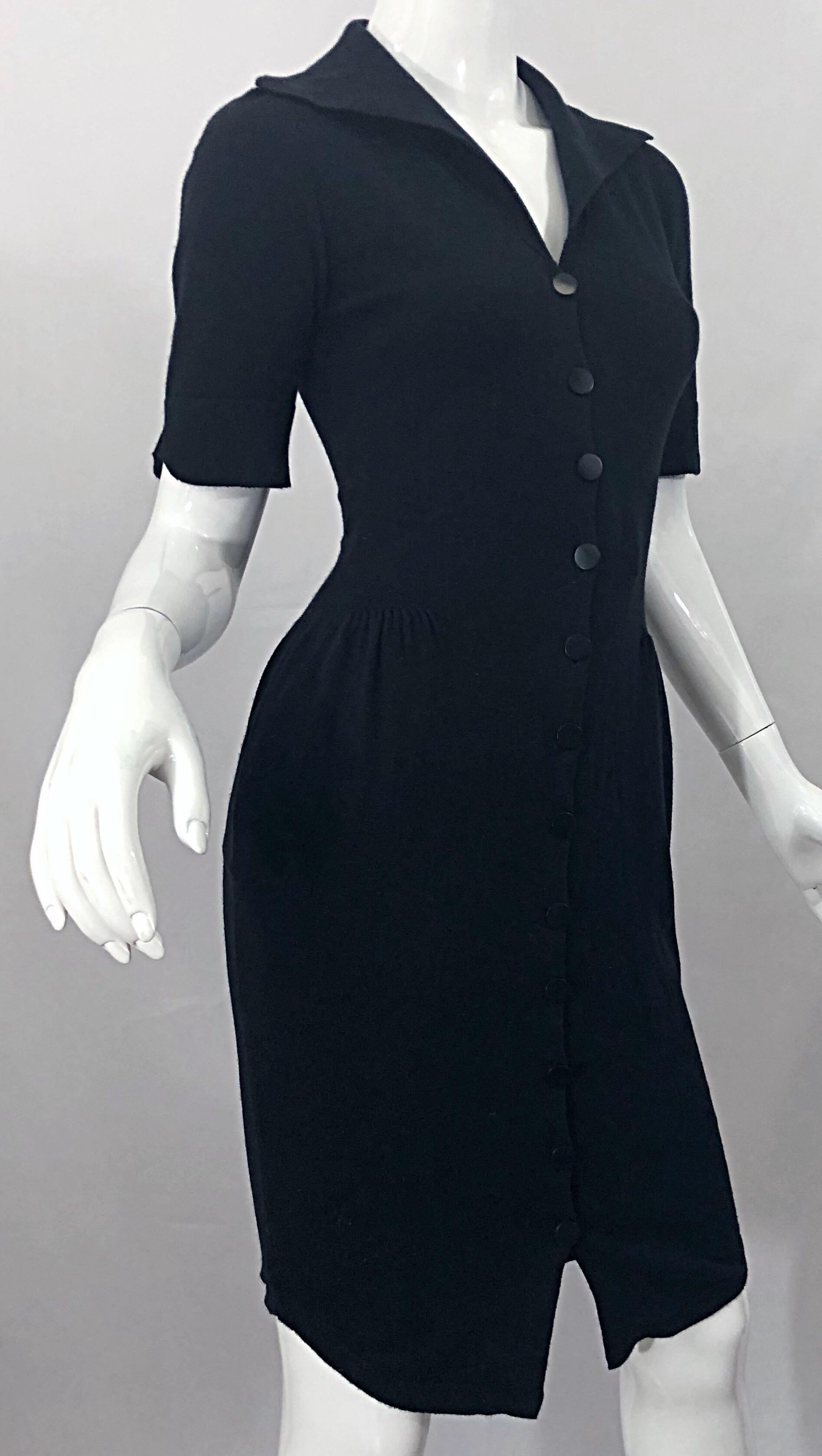 Agent Provocateur Early 2000s Black Cashmere Blend 1950s Style Bombshell Dress 4