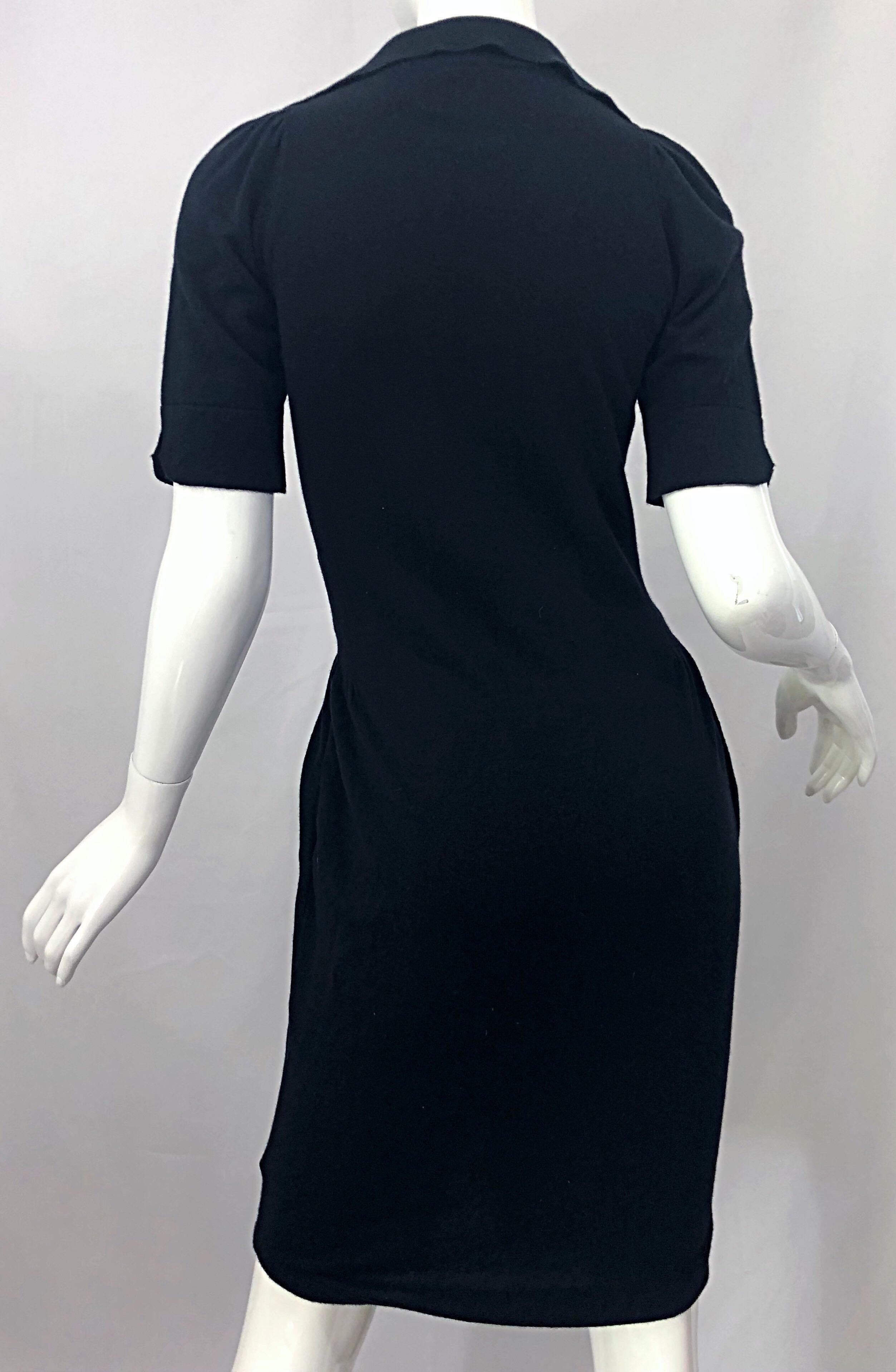 Agent Provocateur Early 2000s Black Cashmere Blend 1950s Style Bombshell Dress 5
