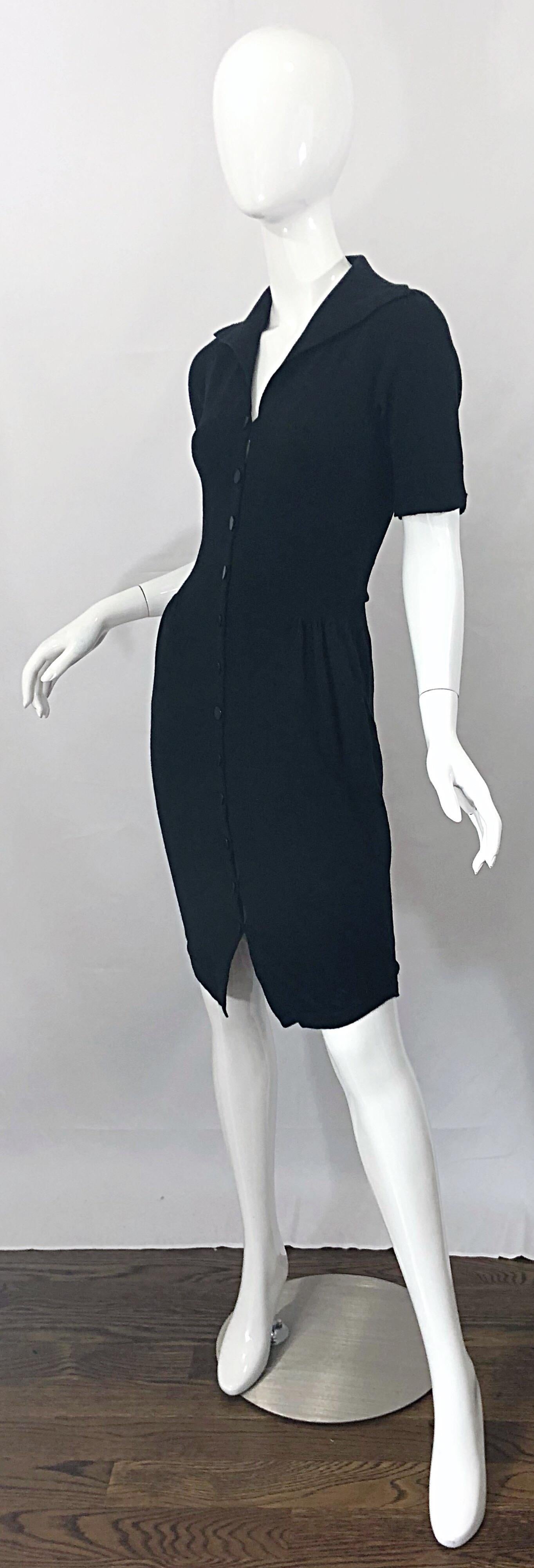 Agent Provocateur Early 2000s Black Cashmere Blend 1950s Style Bombshell Dress 7