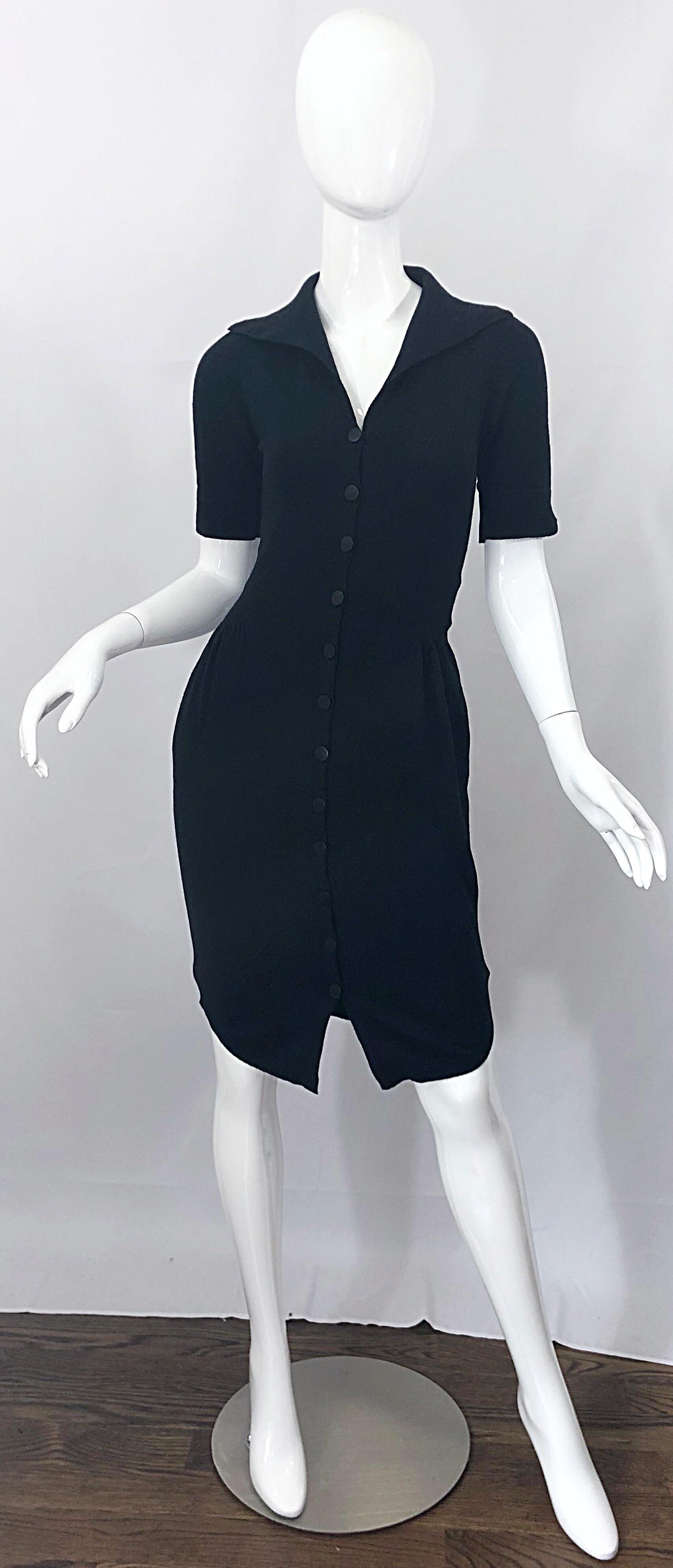 Agent Provocateur Early 2000s Black Cashmere Blend 1950s Style Bombshell Dress 8