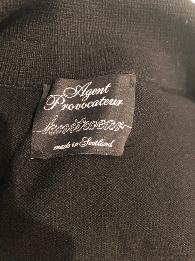 Agent Provocateur Early 2000s Black Cashmere Blend 1950s Style ...