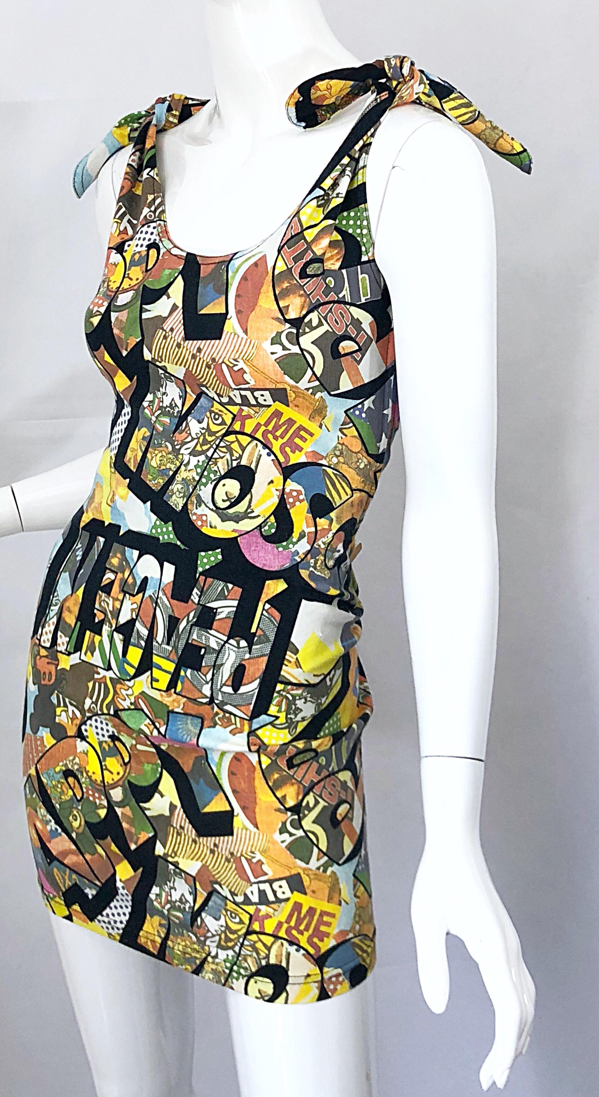 Vintage Moschino 1990s Mickey Mouse Disney Iconic Novelty Print 90s Mini Dress For Sale 2