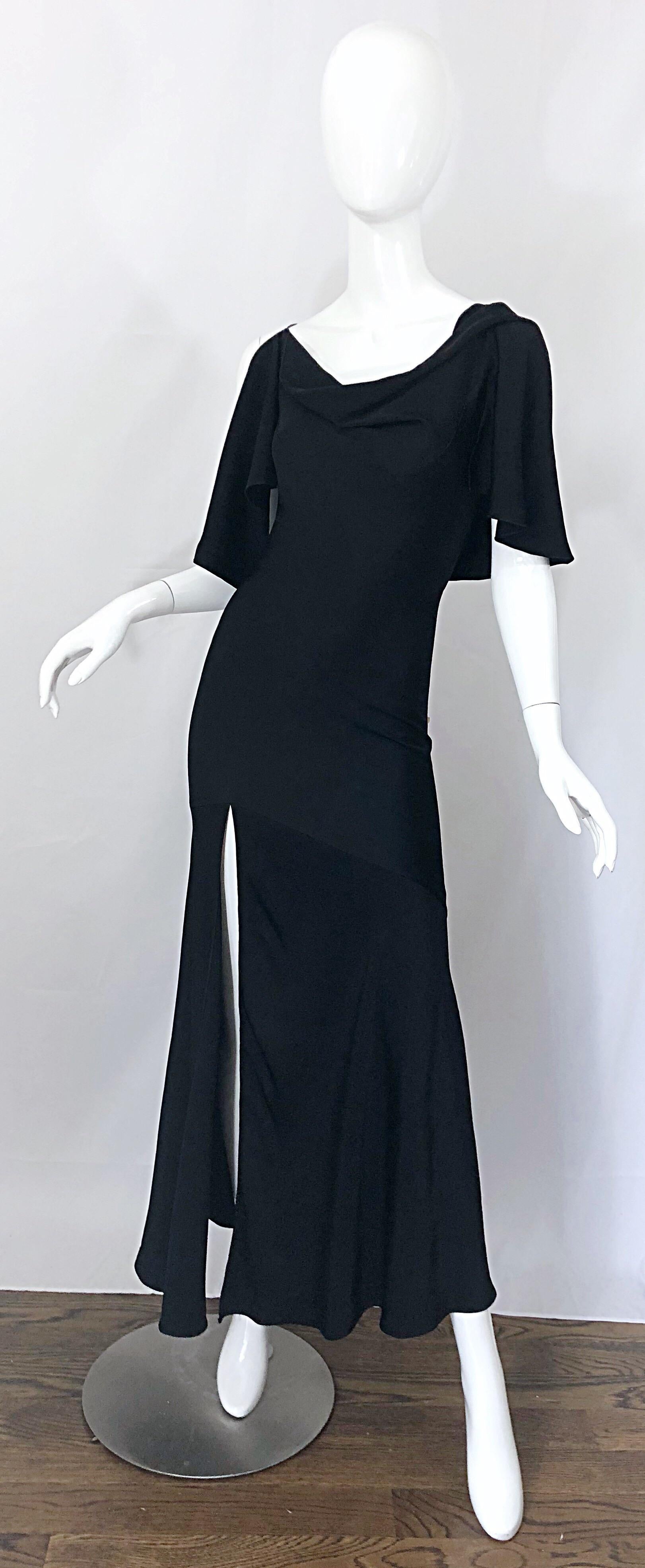 John Galliano 2000s Sexy 1930s Style Black One Cold Shoulder 90s Size 6 / 8 Gown 2