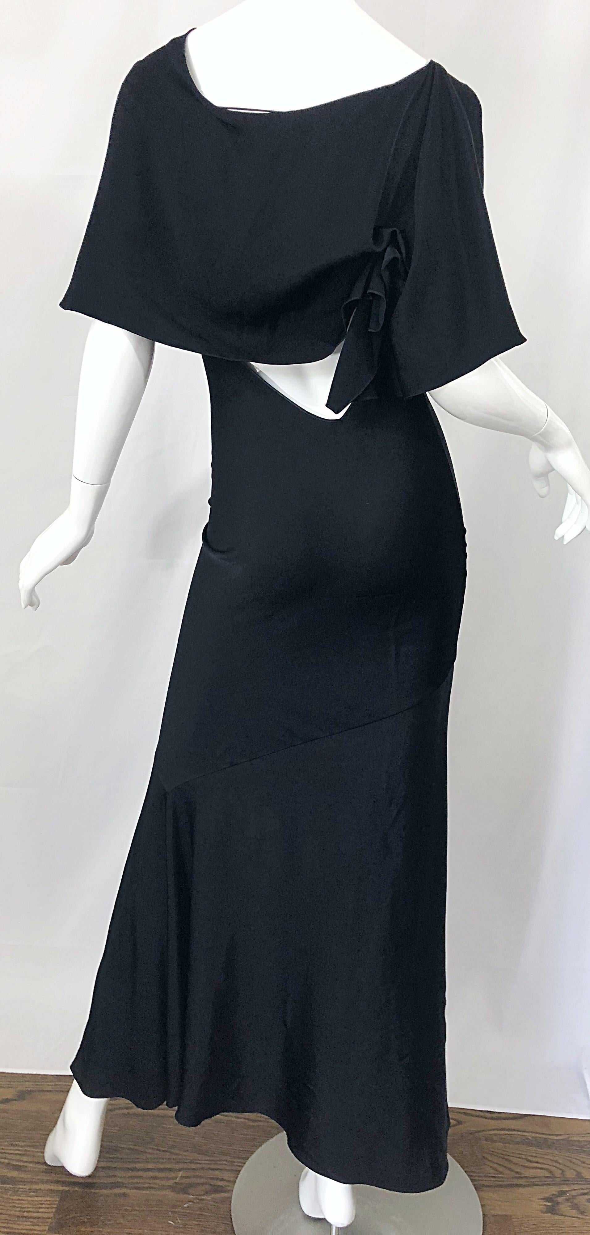 John Galliano 2000s Sexy 1930s Style Black One Cold Shoulder 90s Size 6 / 8 Gown 3