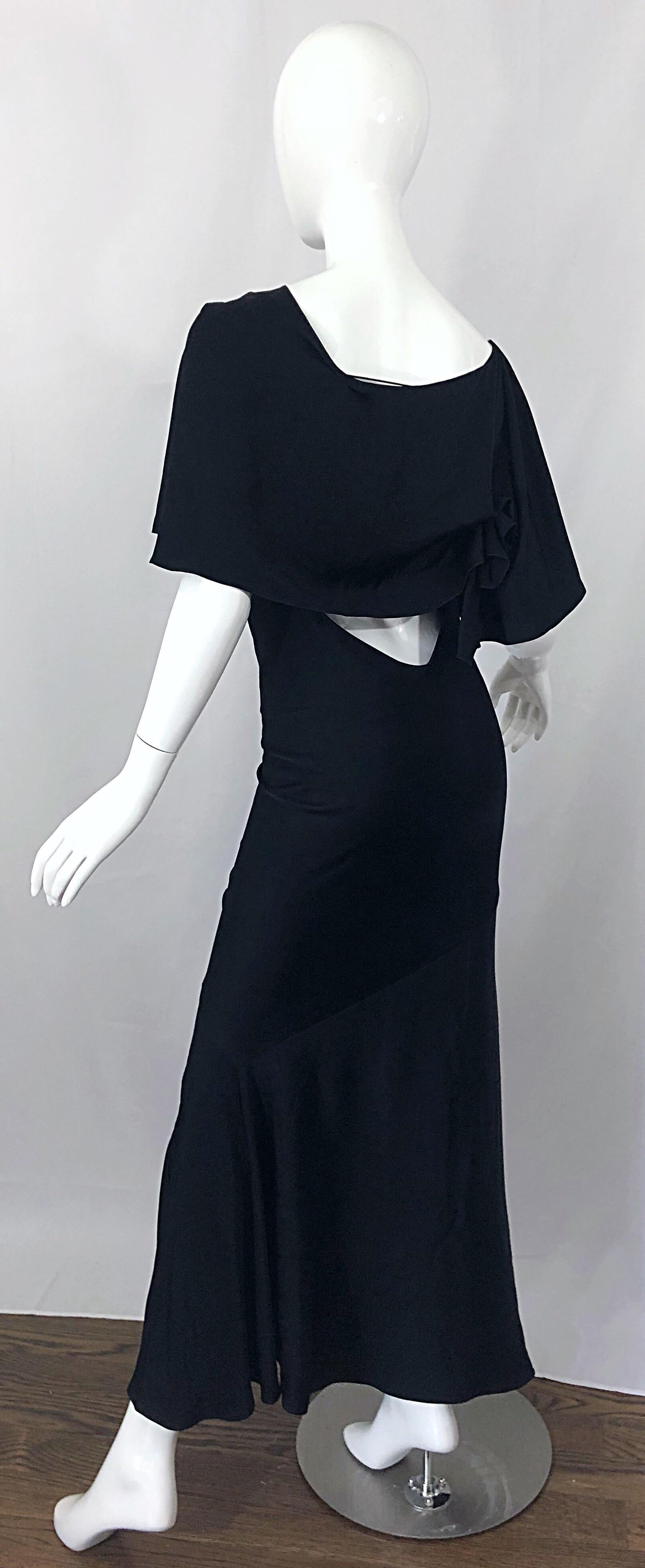 John Galliano 2000s Sexy 1930s Style Black One Cold Shoulder 90s Size 6 / 8 Gown 4