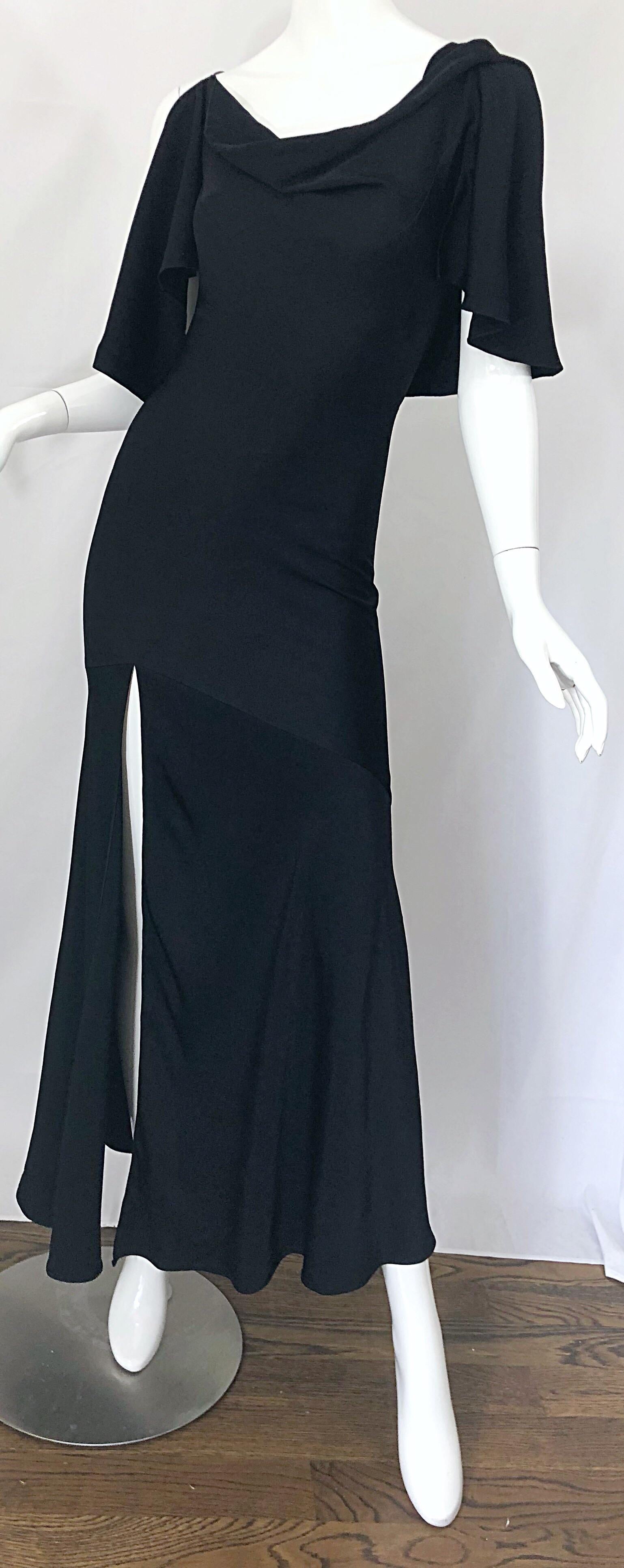 John Galliano 2000s Sexy 1930s Style Black One Cold Shoulder 90s Size 6 / 8 Gown 5