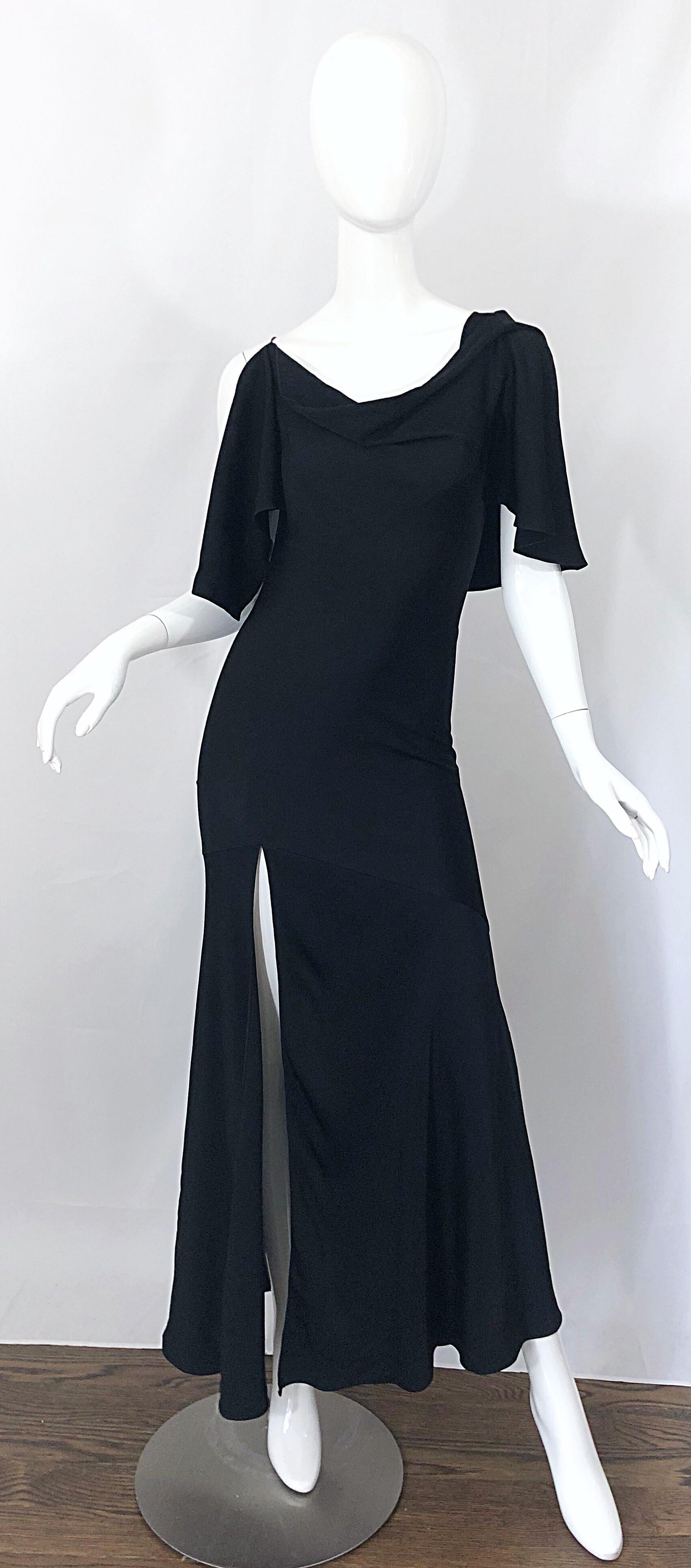 John Galliano 2000s Sexy 1930s Style Black One Cold Shoulder 90s Size 6 / 8 Gown 9