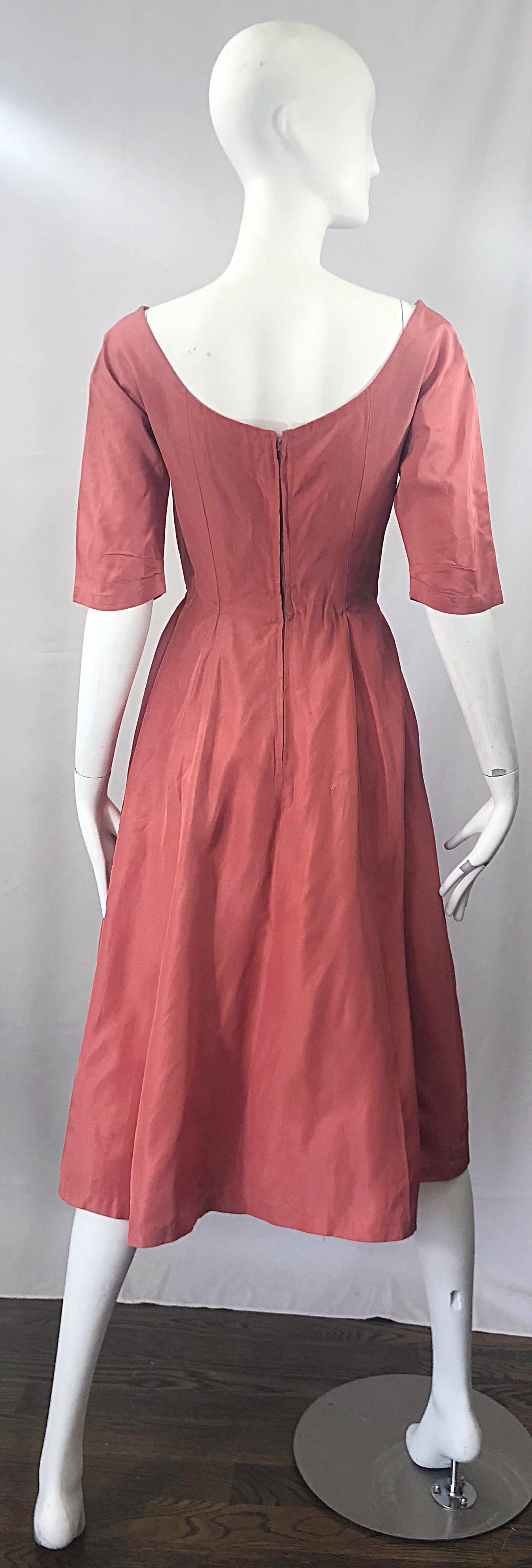 1950s taffeta dress