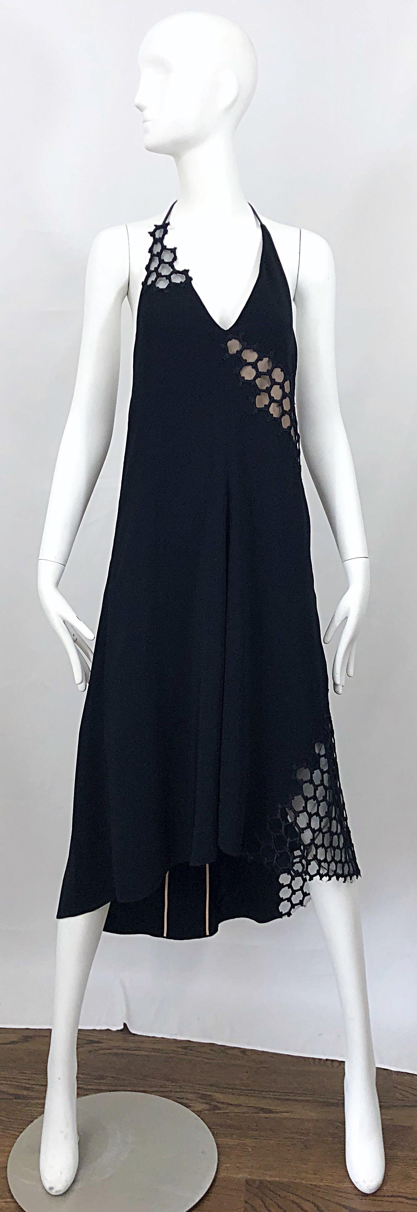 Reed Krakoff - Robe dos nu noire à découpes et découpes, issue d'un défilé printemps 2015, taille 2 / 4 Excellent état - En vente à San Diego, CA