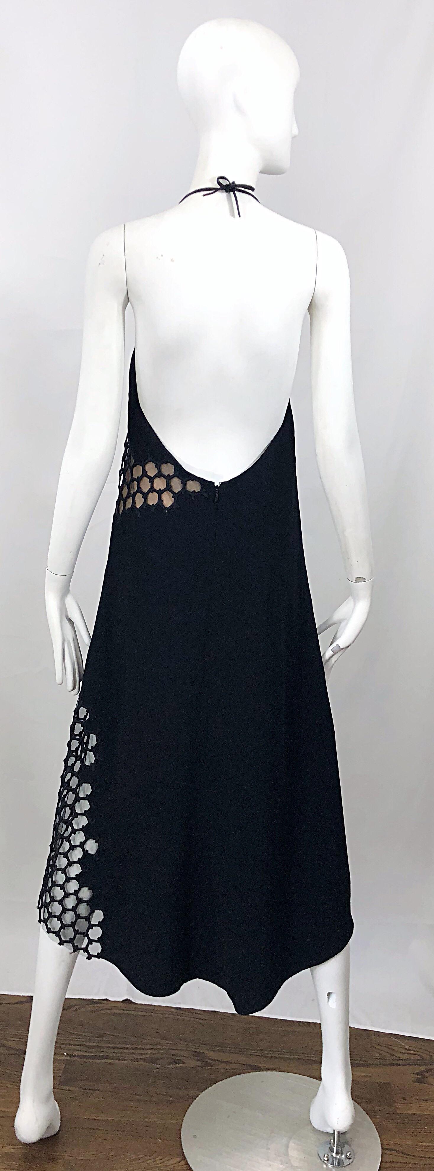 Reed Krakoff Spring 2015 Runway Size 2 / 4 Black Nude Cut Out Halter Dress For Sale 2