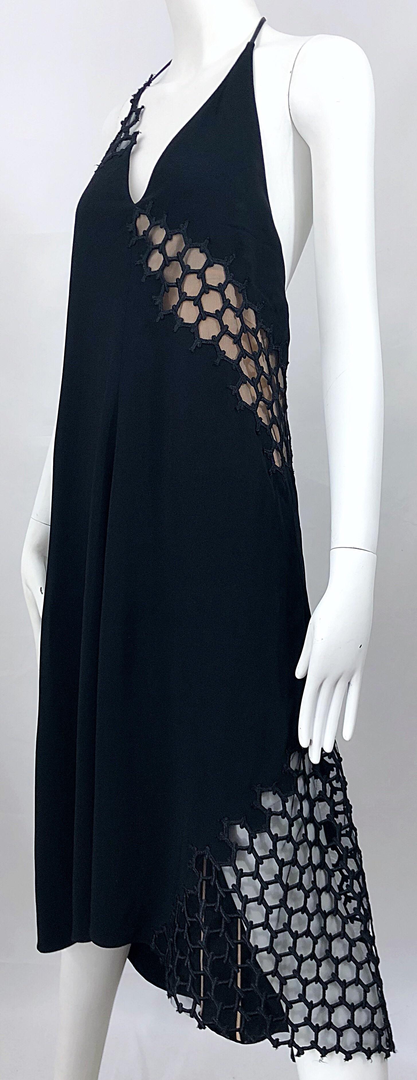 Reed Krakoff Spring 2015 Runway Size 2 / 4 Black Nude Cut Out Halter Dress For Sale 3