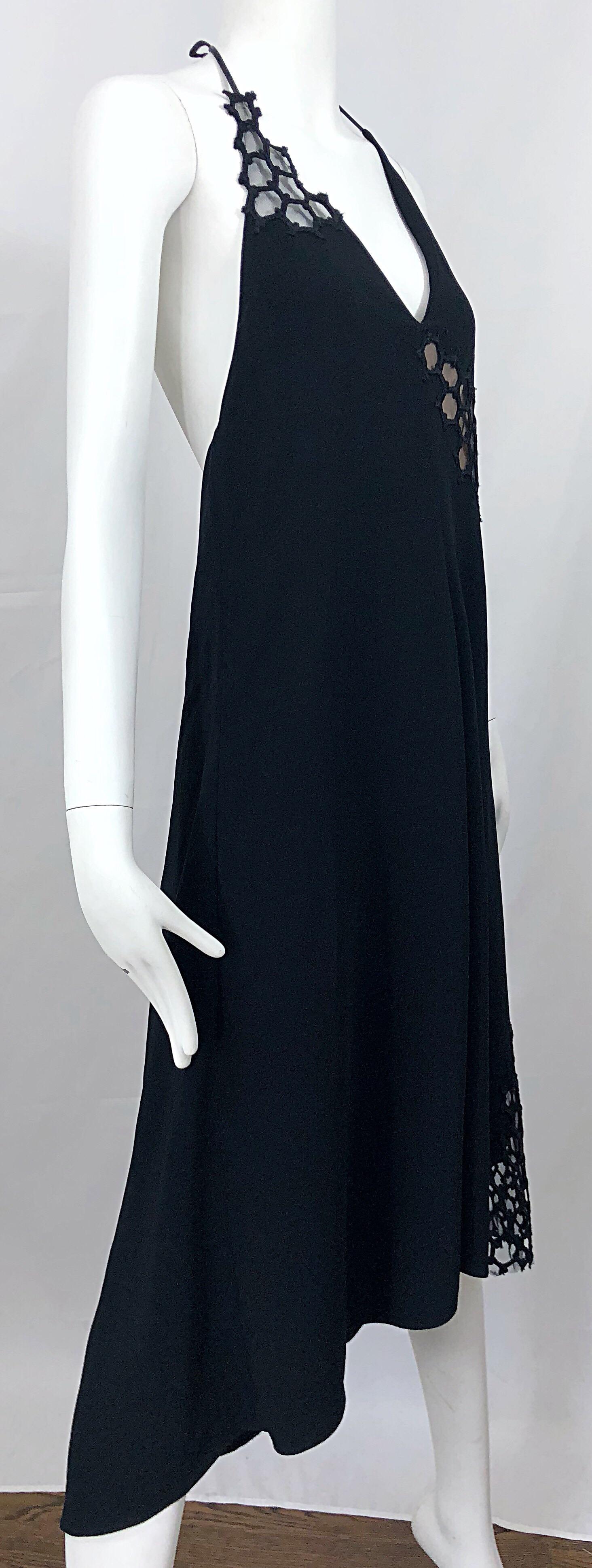 Reed Krakoff Spring 2015 Runway Size 2 / 4 Black Nude Cut Out Halter Dress For Sale 7