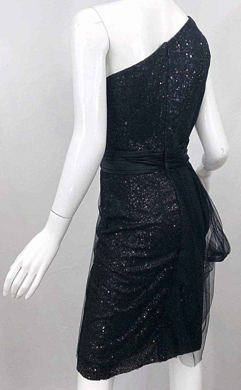 Vintage Liancarlo Couture Size 12 90s Black Silk One Shoulder 1990s ...
