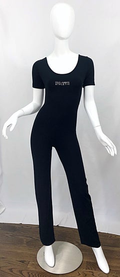 1990s Dolce & Gabbana Black and White Athletic One Piece Vintage 90s Jumpsuit