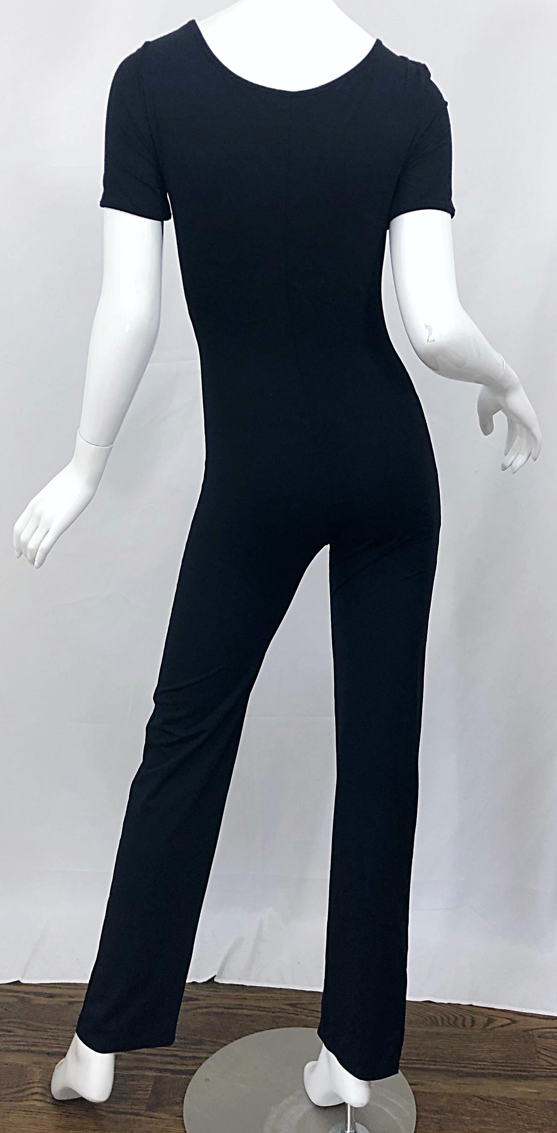 1990s Dolce & Gabbana Black and White Athletic One Piece Vintage 90s Jumpsuit 3
