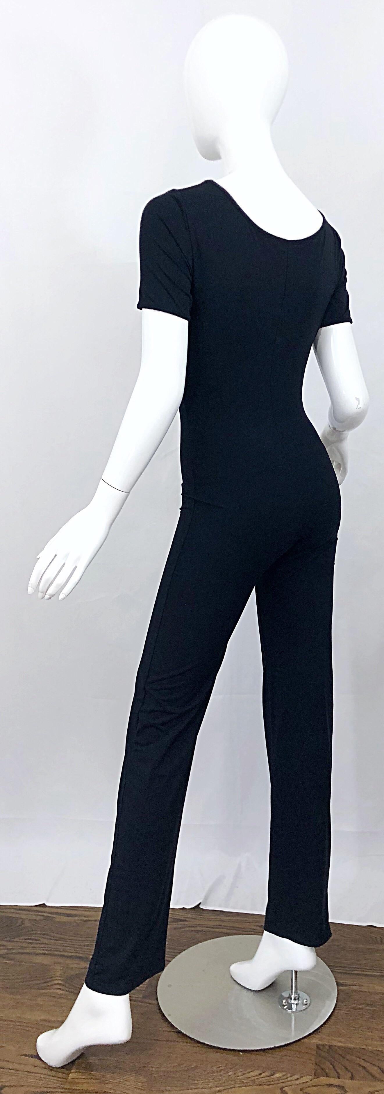 1990s Dolce & Gabbana Black and White Athletic One Piece Vintage 90s Jumpsuit 5