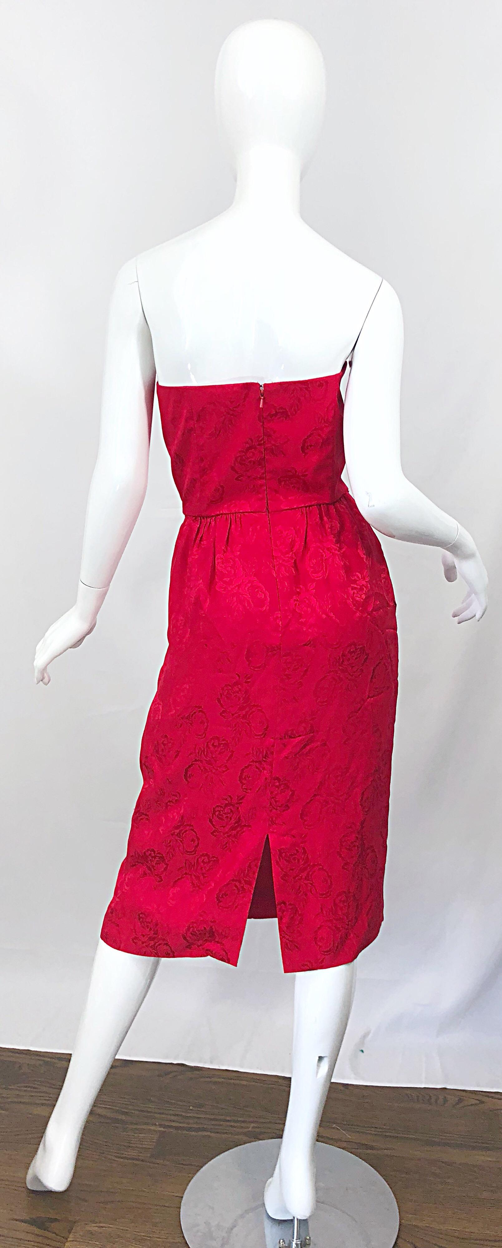 red avant garde dress