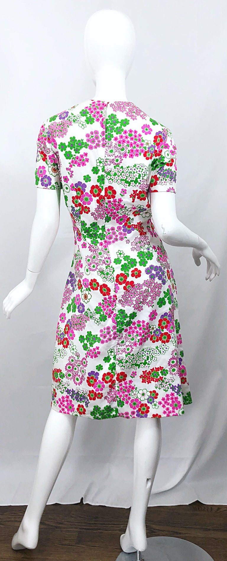 chinese dress ladies 1960s 60s Mod Blue Ruffle A-Line Vintage Dress