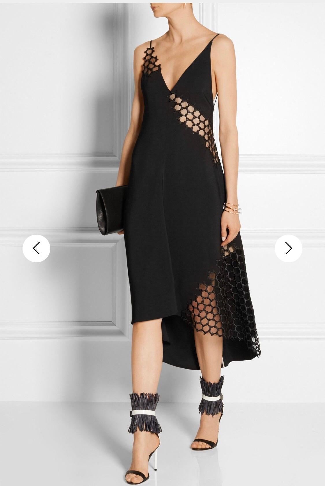 Noir Reed Krakoff - Robe dos nu noire à découpes et découpes, issue d'un défilé printemps 2015, taille 2 / 4 en vente