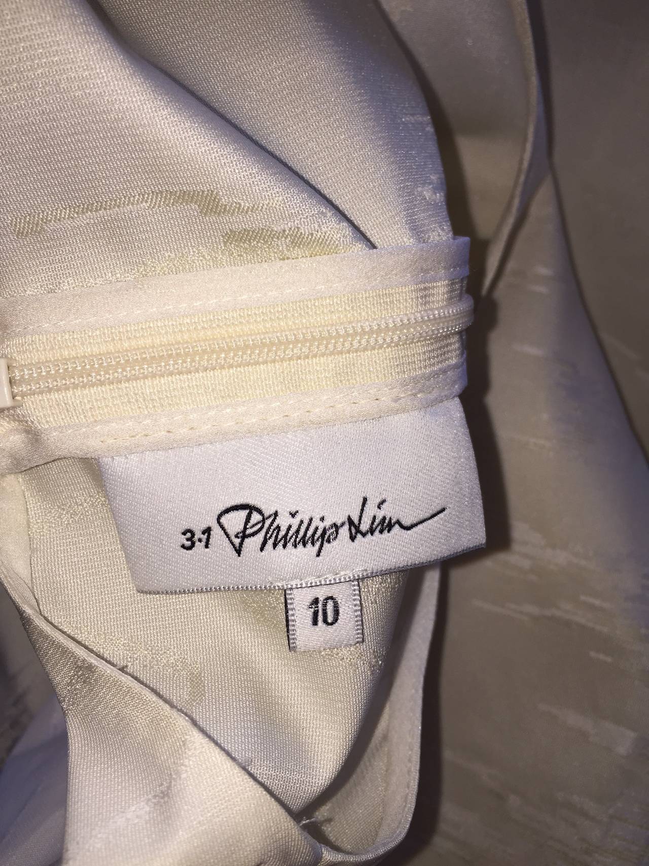 2000s Philip Lim Size 10 Ivory Moire A - Line Embroidered 1960s Style ...