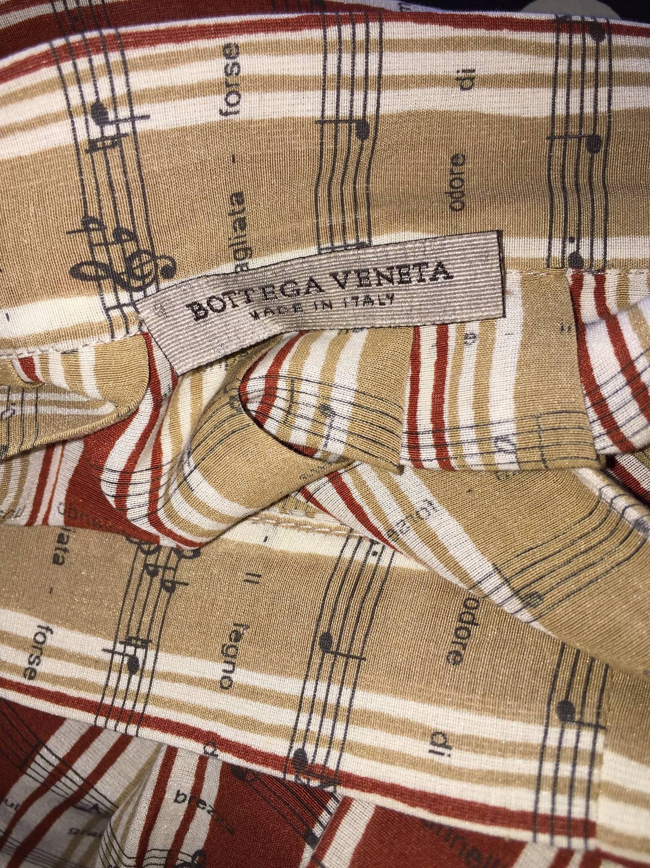 Bottega Veneta ' Music Notes ' Printed Cotton Pleated Novelty Skirt w/ Pockets 4