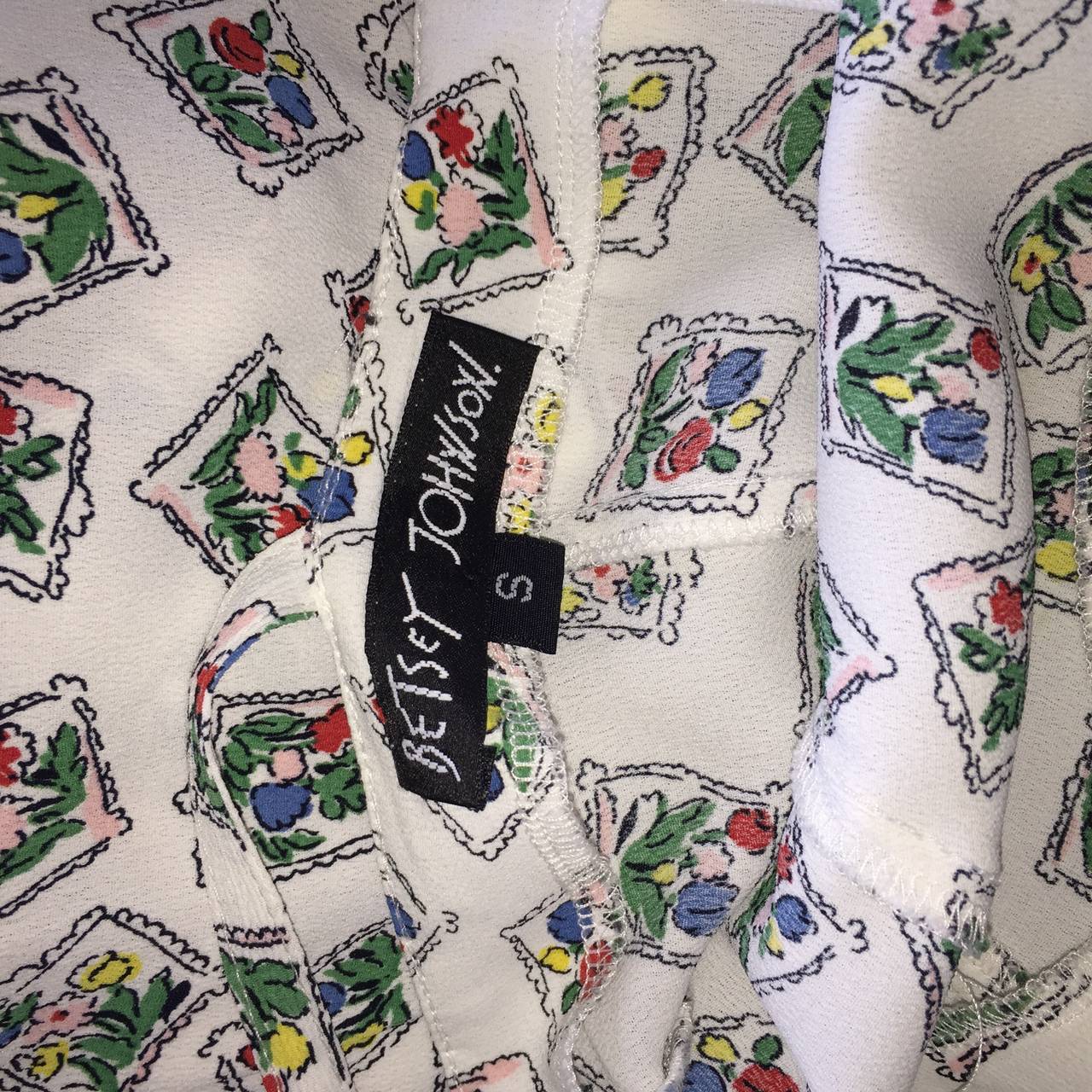 1990s 90s Vintage Betsey Johnson Floral Silk Culottes Romper Jumpsuit / Playsuit 1