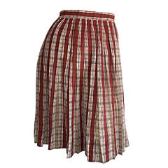 Bottega Veneta ' Music Notes ' Printed Cotton Pleated Novelty Skirt w/ Pockets