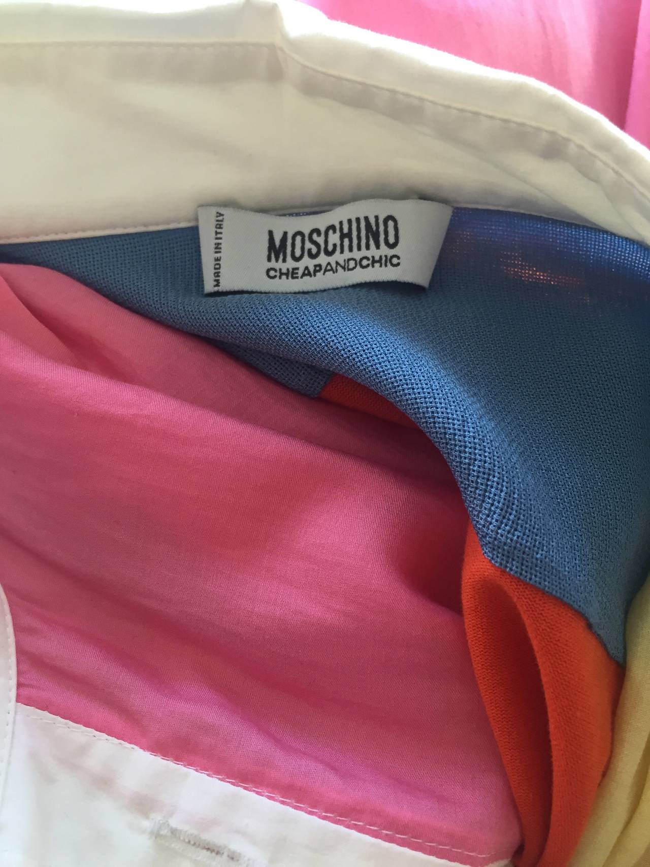 Women's Moschino ' Cheap & Chic ' Color Block Belted Shirt Dress