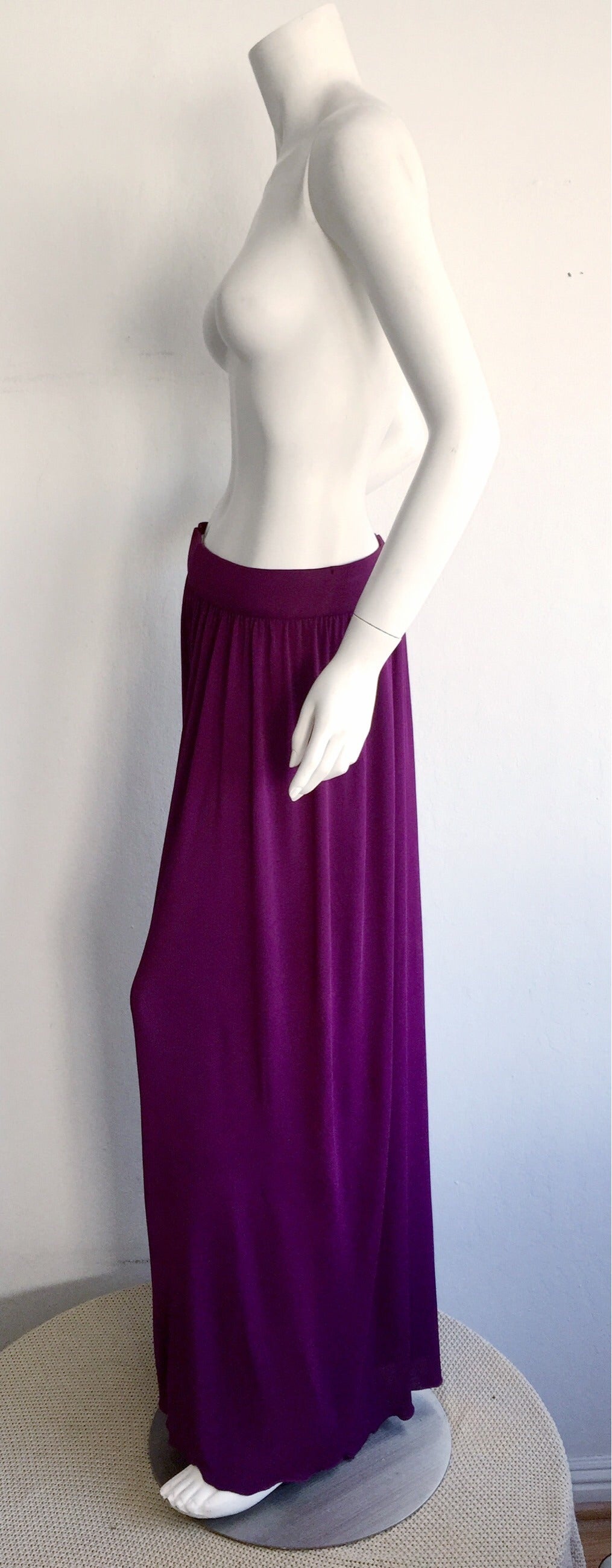 Holly's Harp Vintage Purple Violet Silk Jersey Palazzo Pants 1