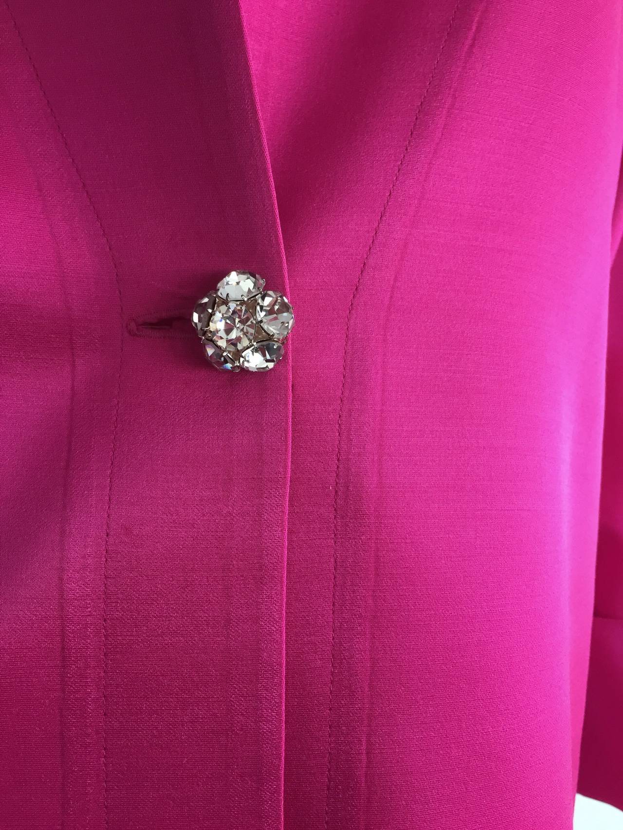 Incredible Vintage Jean Muir Hot Pink Fuchsia Silk Swing / Opera Jacket 1