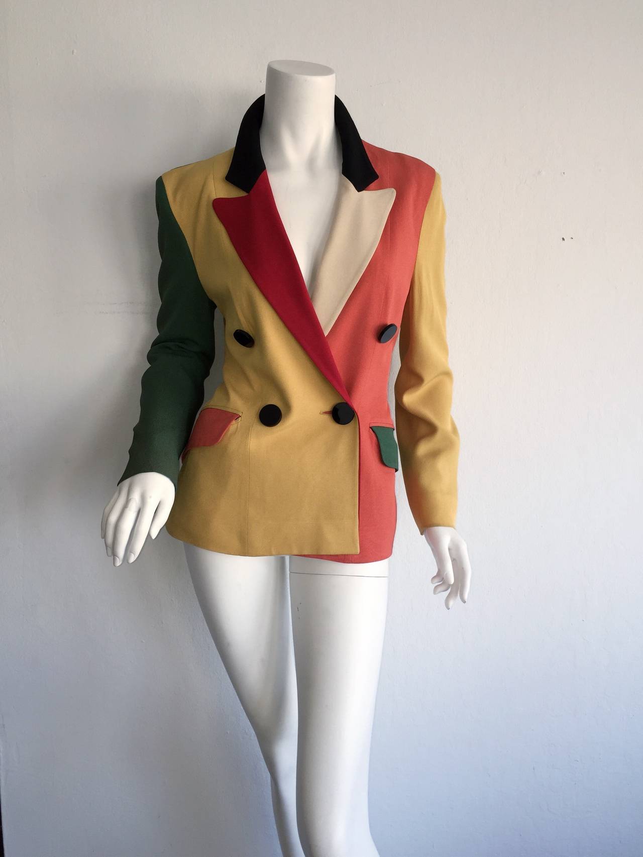 vintage color block blazer