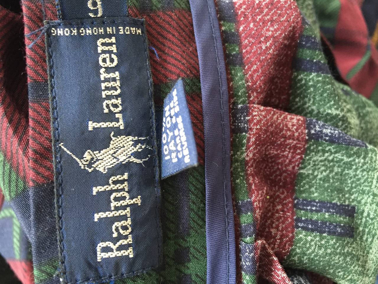 Women's Vintage Ralph Lauren ' Blue Label ' Tartan Plaid Equestrian Nautical Polo Skirt