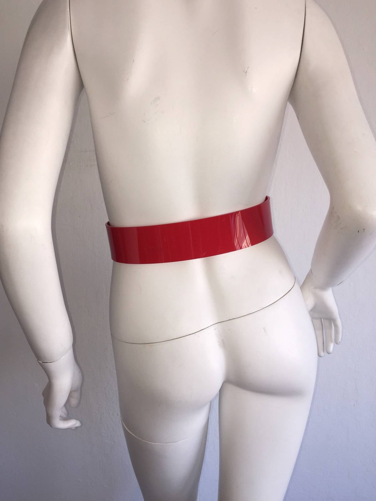 1980s Vintage Banana Novelty Celluloid Red Hawaiian Belt at 1stDibs