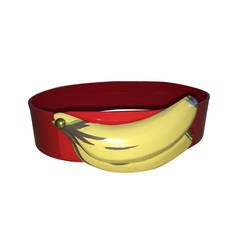 1980s Vintage Banana Novelty Celluloid Red Hawaiian Belt