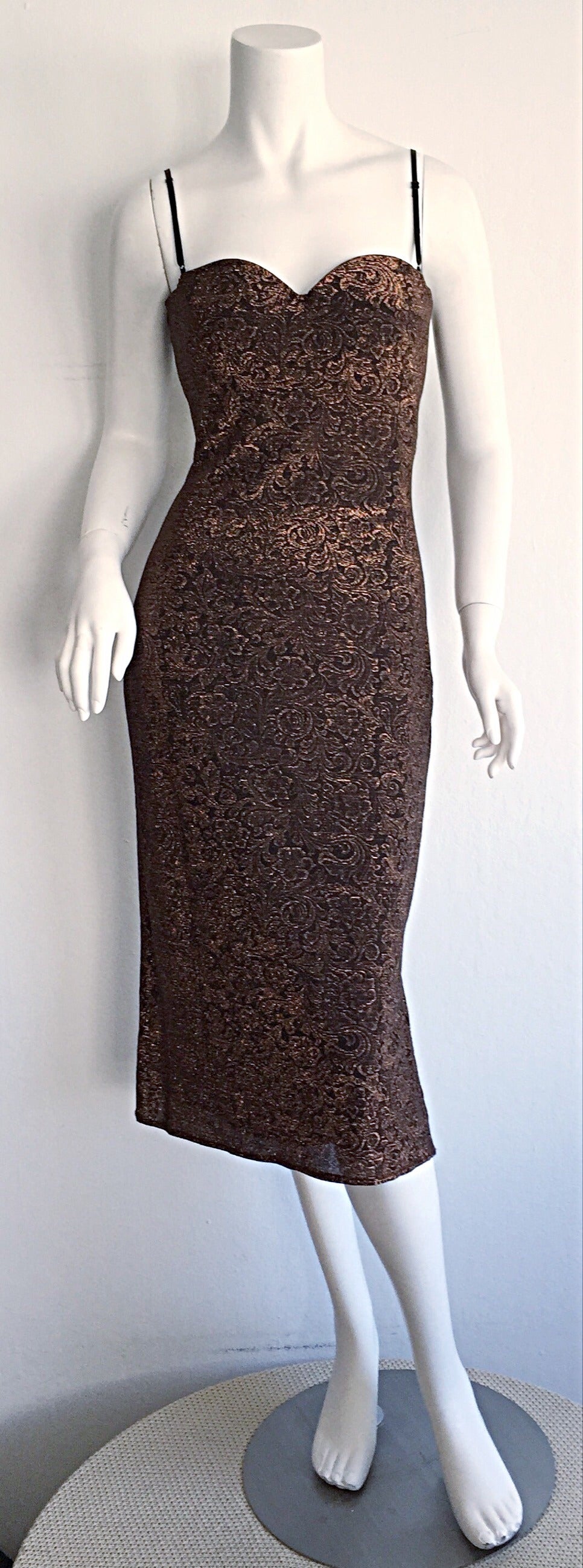 metallic bronze dress