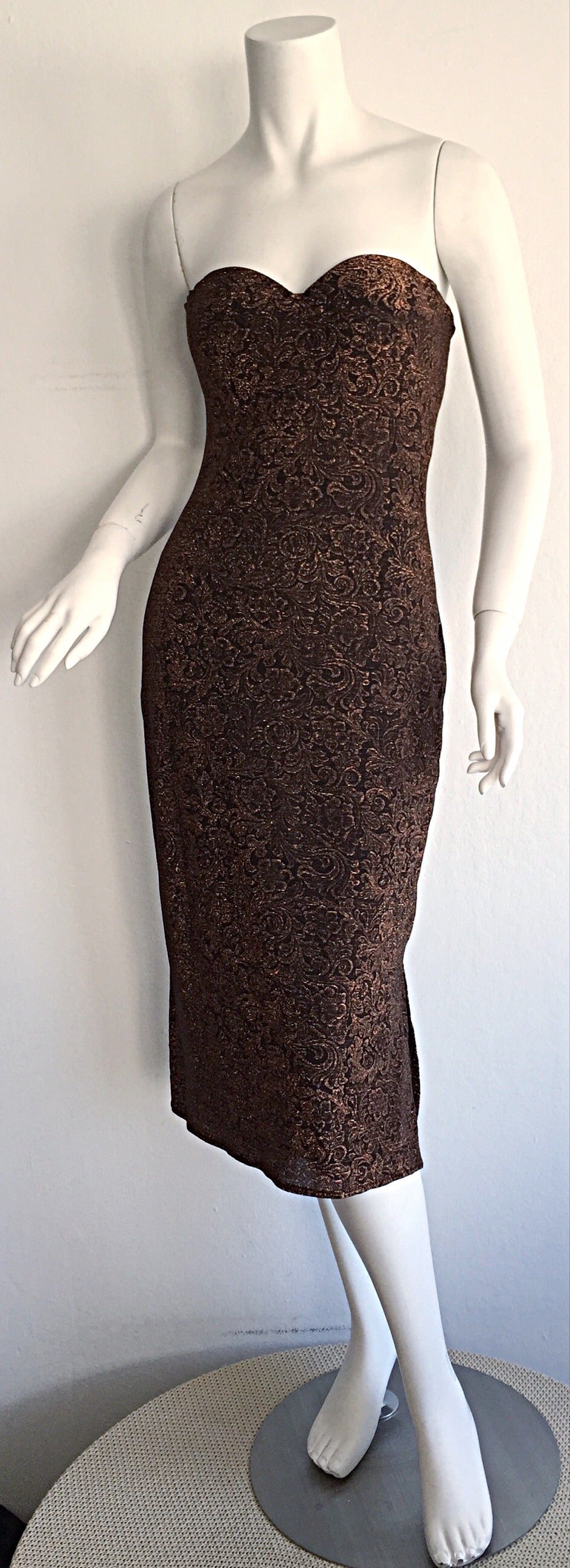 bronze metallic dress