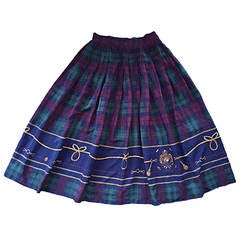 Vintage Ralph Lauren ' Blue Label ' Tartan Plaid Equestrian Nautical Polo Skirt