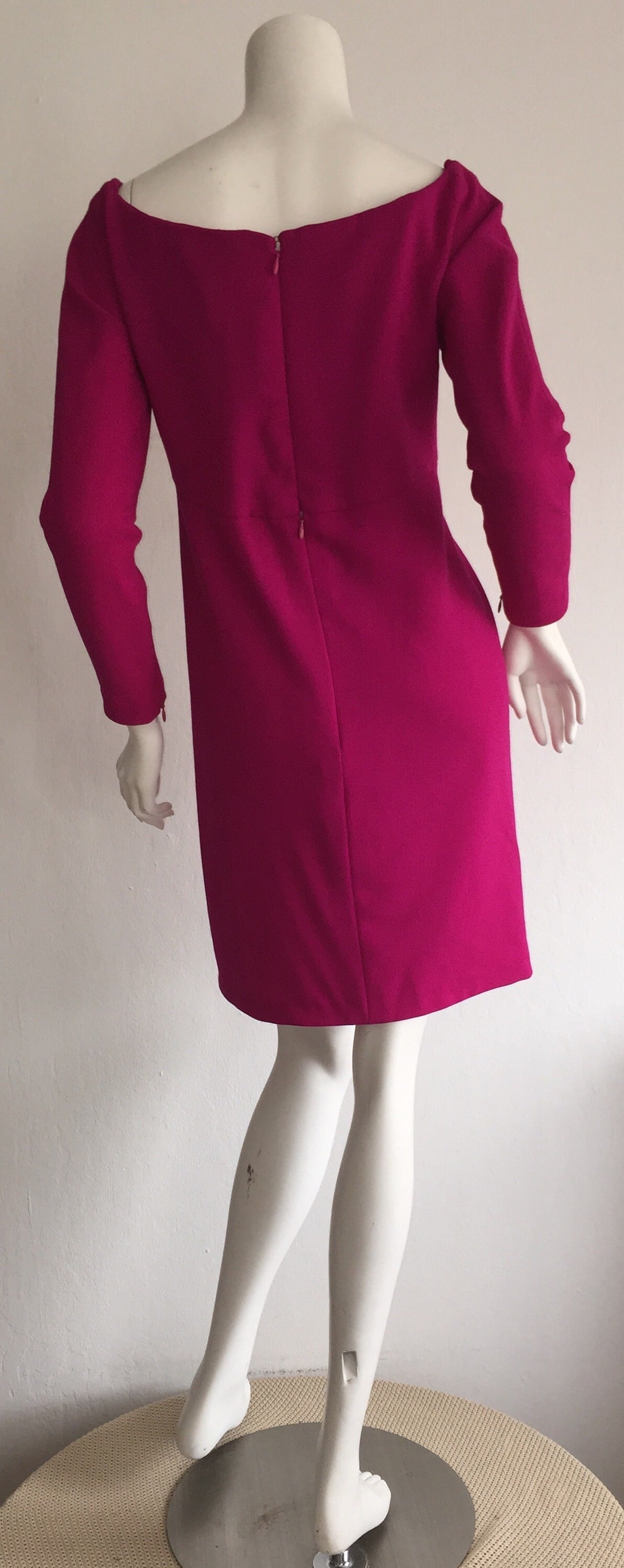 Red Vintage Carolyne Roehm Neiman Marcus Fuchsia Pink Babydoll Cocktail Dress