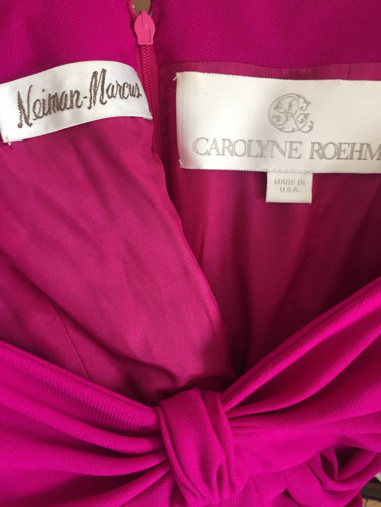 Vintage Carolyne Roehm Neiman Marcus Fuchsia Pink Babydoll Cocktail Dress 1