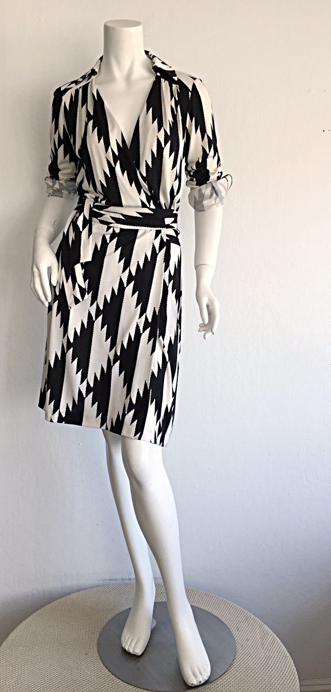 diane von furstenberg black and white dress