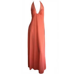 Sexy Vintage Christian Dior Coral Maxi Dress Nightgown Miss Dior